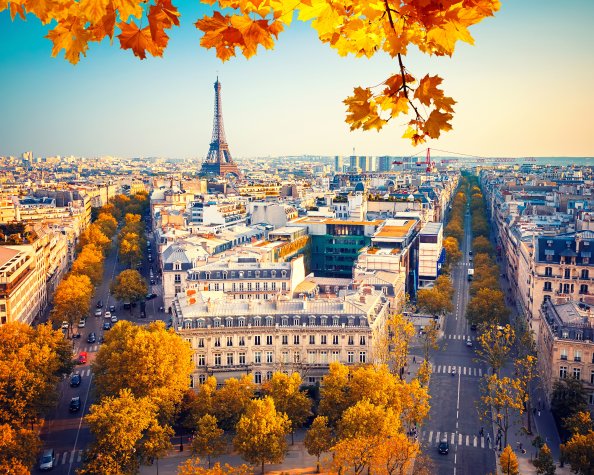 Eiffel Tower Paris City Autumn 4k 5k
