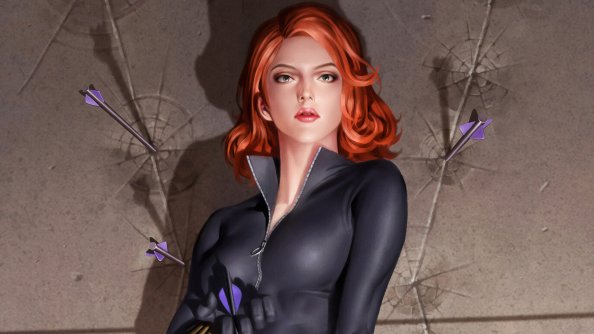 Black Widow Closeup Art