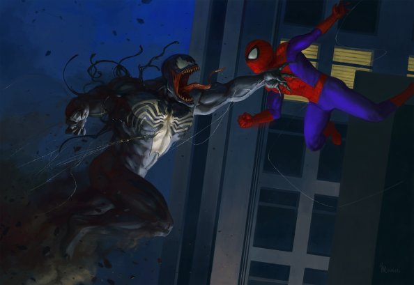 Venom And Spiderman Artwork