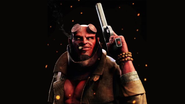 Hellboy Smoking Cigarette With Gun