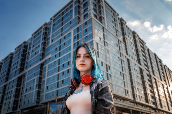 Girl With Headphones In Neck 4k