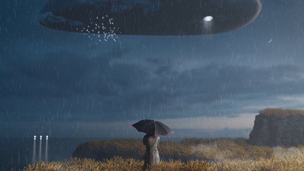 Rain Scifi Countryside