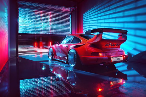 Porsche Red 4k
