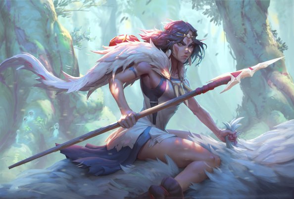Princess Mononoke Warrior Art 4k