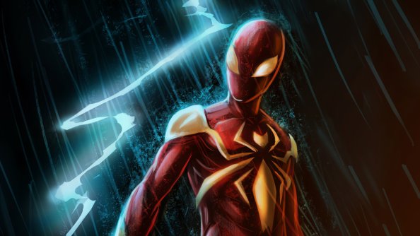 Red Gold Spiderman Suit