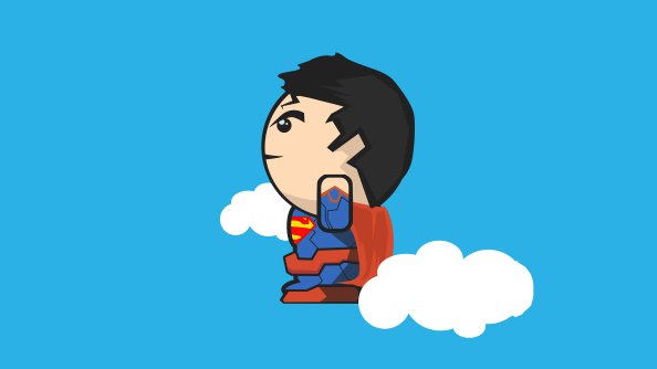 Superman Clouds Minimal 4k