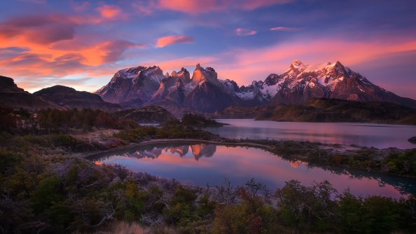 South America Patagonia Andes Mountains Lake