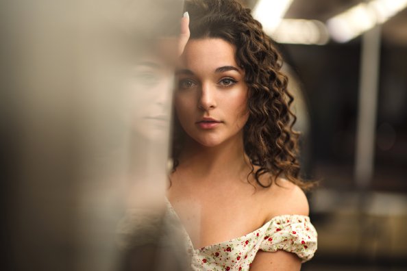 Brunette Girl Curl Depth Of Field