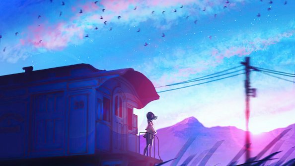 Girl Standing On Last Train Cabinet 4k