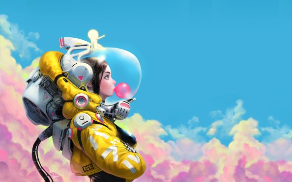Bubble Gum Space Girl 8k