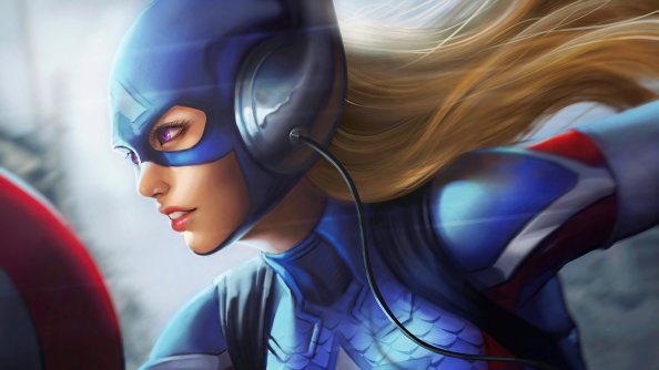 Captain America Girl 4k