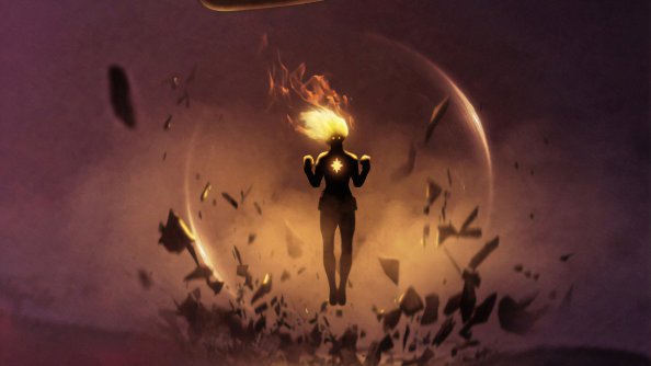 Captain Marvel On Fire