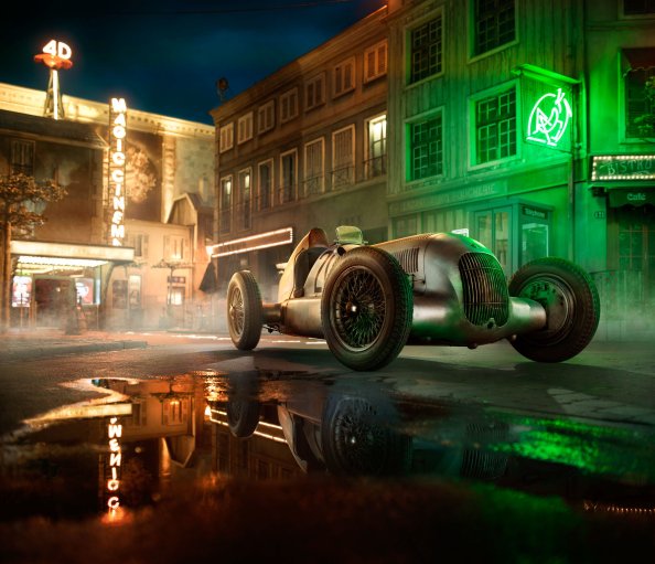 Mercedes W25 In French Old Town