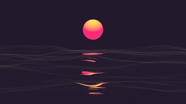 Pink Retrowave Sunset