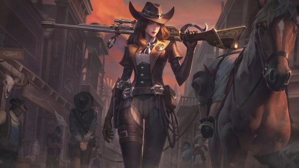 Caitlyn League Of Legends Cowboy 4k