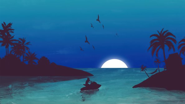 Beach Nights Minimal 4k