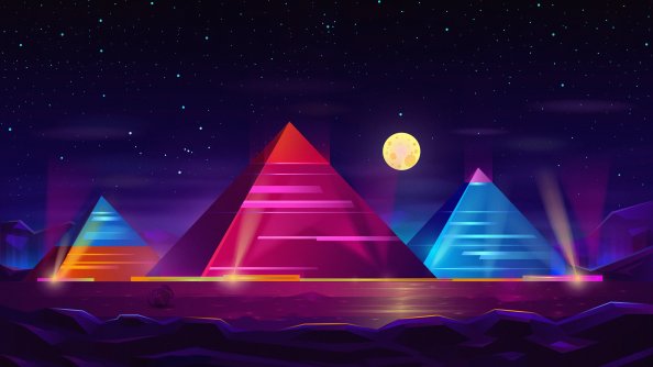 Pyramid Colorful Neon 4k