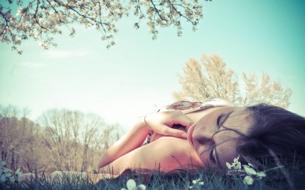Girl Lying Grass