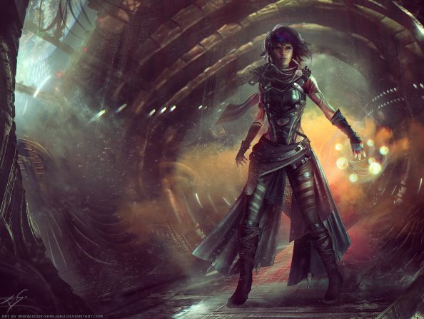 Purple Hair Fantasy Women