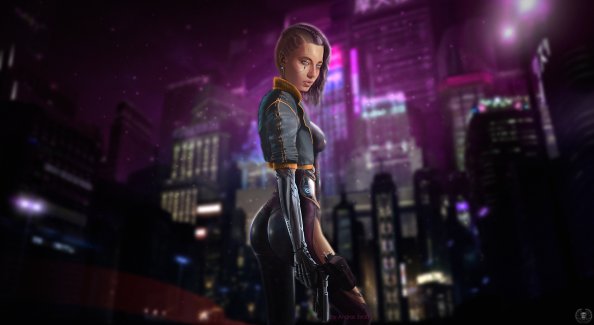 Cyborg Girl Cyberpunk Neon 4k