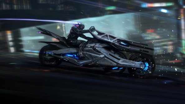 Cyberpunk Bike Scifi Art