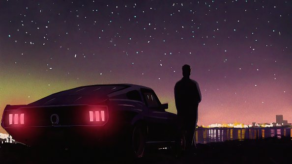 Retrowave Nights With Ford Mustang 4k