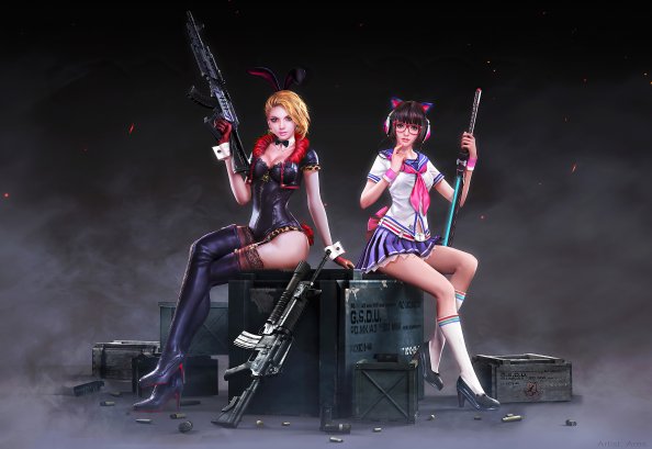 Rabbit Police Office And School Girl Pubg 4k