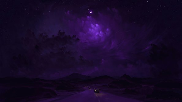 Purple Night Ride 4k