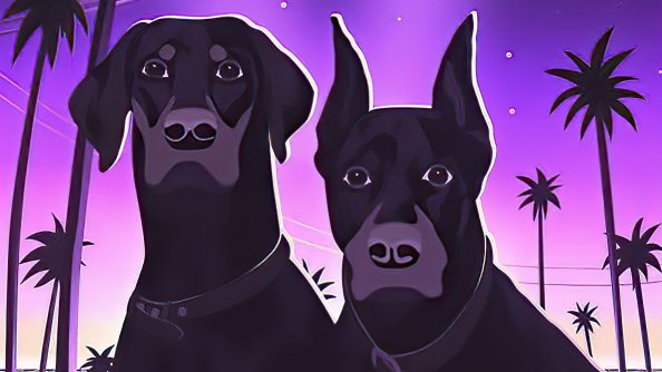 Street Dogs Retrowave 4k