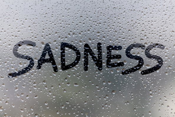 Sadness Glass Drops Typography 5k