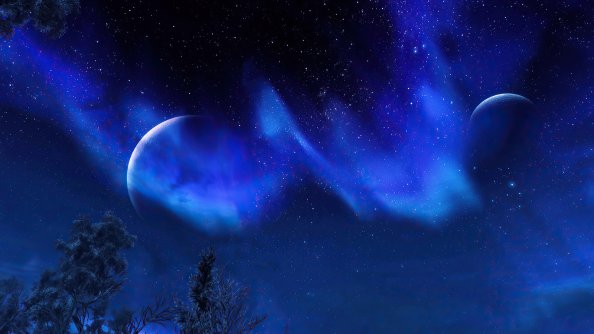 Aurora Night Sky Trees The Elder Scrolls V Skyrim 4k
