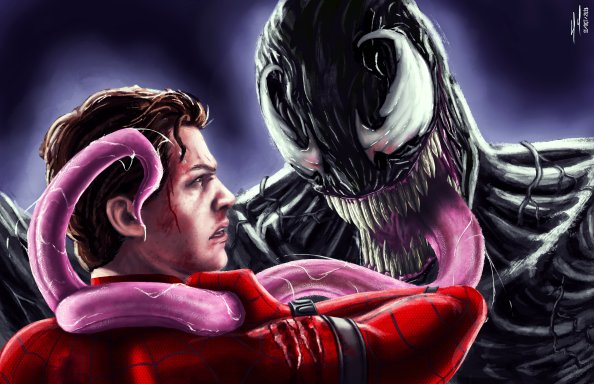 Venom Vs Spiderman Homecoming Artwork 5k
