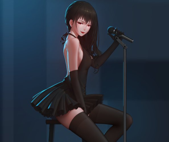 Anime Girl In Black Dress