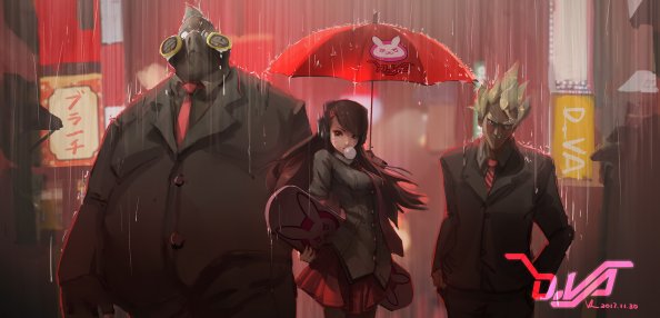 Dva Junkrat And Roadhog Overwatch Artwork