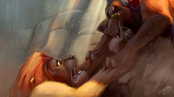 Lion King Vs Lion Digital Art