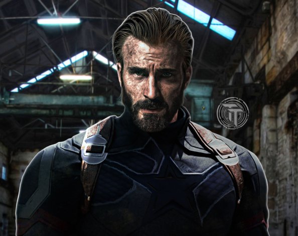 Captain America With Beard In Avengers Infinity War 2018