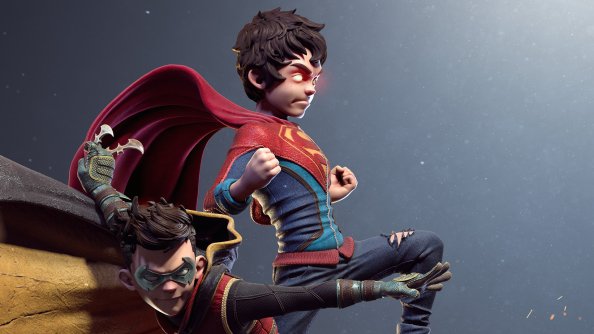 Kid Superman And Robin Digital Art