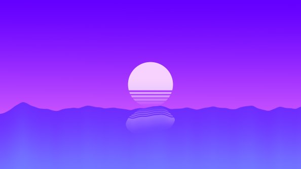 Sunset Outrun Minimalism 4k