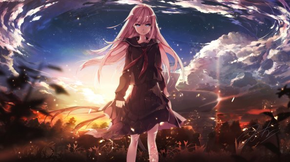 Anime Girl School Uniform 4k