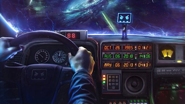 Back To The Future Delorean Interior Time Machine 5k