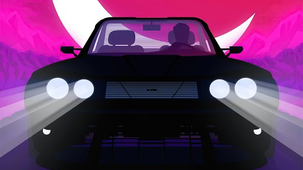 Car Ride At Moon Night Minimalism