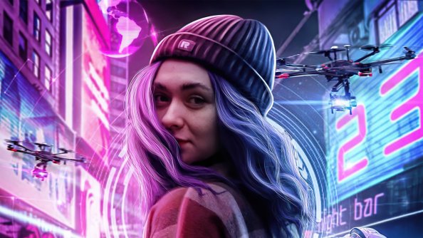 Cyber Girl Hat Winter 4k