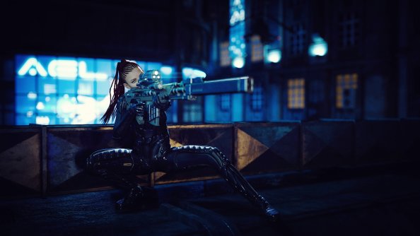Roof Sniper Girl 4k