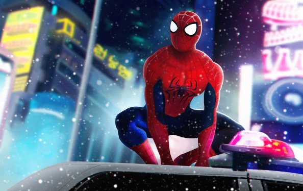 Spiderman On Police Car