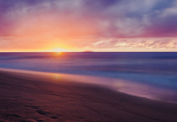 Colorful Sunset Beach 4k