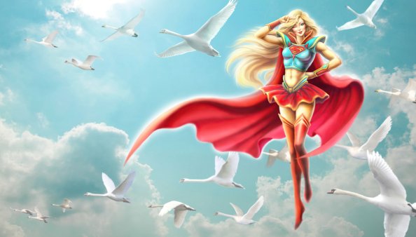 Supergirl Dreamy Comic Art 5k
