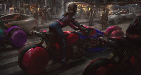 Cyberpunk Biker Girl 4k