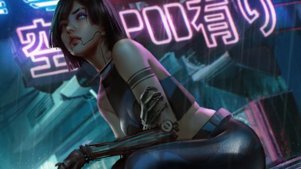 Cyborg Cyberpunk Girl 4k