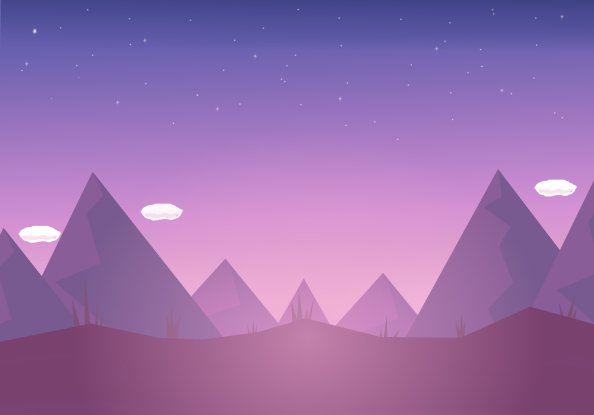 Mountains Clouds Illustration Minimalism