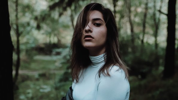 Women Wearing White Turtleneck 4k